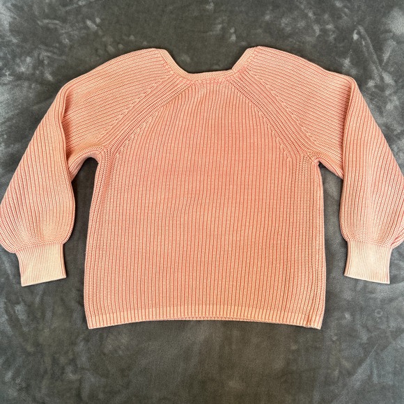 Tommy Bahama Sweater Womens Medium Peach Pima Cotton Pullover Raglan Chunky Knit - Picture 2 of 11